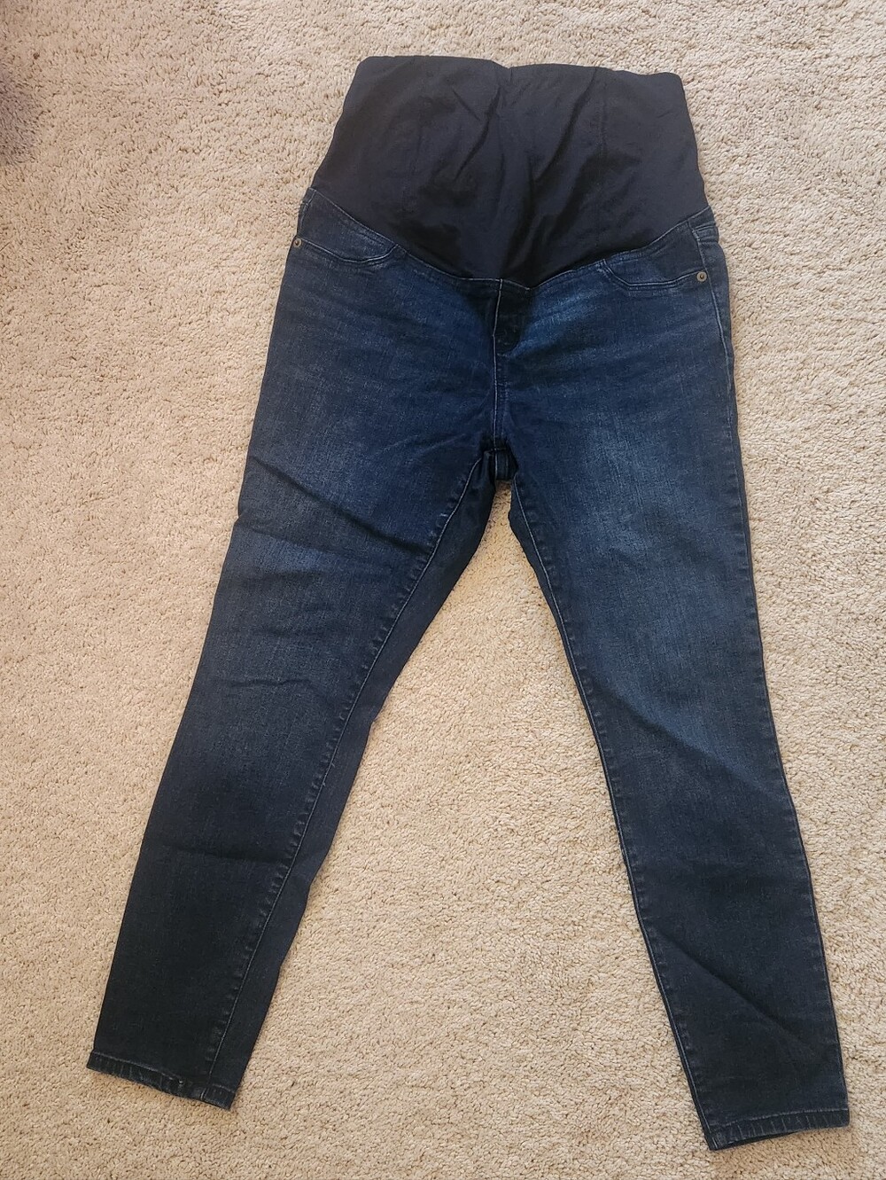 Isabel Maternity by Ingrid & Isabel Dark Blue Jeggings with Black Panel